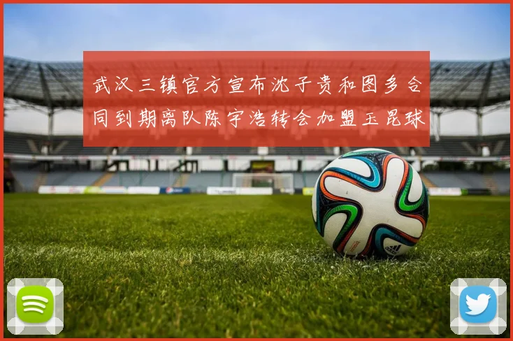武汉三镇官方宣布沈子贵和图多合同到期离队陈宇浩转会加盟玉昆球队